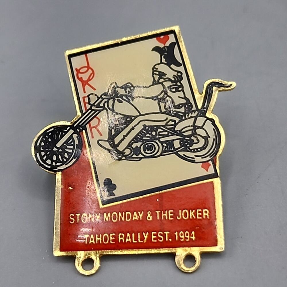 Stony Monday & The Joker Tahoe Rally Pin and Back 1994 Vintage
